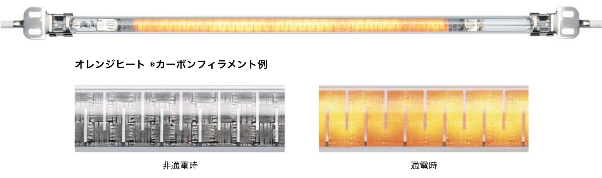 オレンジヒート® 非通電時 通電時