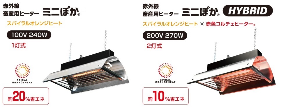 【リリース】畜産用赤外線ヒーター「ミニぽか®」シリーズ発売